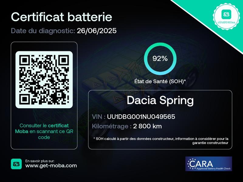 DACIA Spring d’occasion à vendre à SAMOREAU chez DPL - GARAGE DU CENTRE (Photo 3)